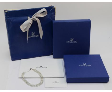 Swarovski, a gemset choker style necklace, with box and original receipt from 2017, with box and bag, 17g