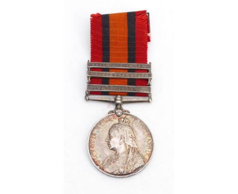 1899-1902 Queen Victoria South Africa Boer War medal, clasped Cape Colony, Orange Free State, South Africa 1901 and presented