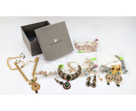 A small collection of costume jewellery, to include necklaces and earrings