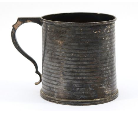 A silver christening mug, Birmingham 1926, with engraved initials to the front, 7cm, 91gm.