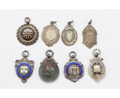 Eight various silver watch fobs, various dates, 71gm.