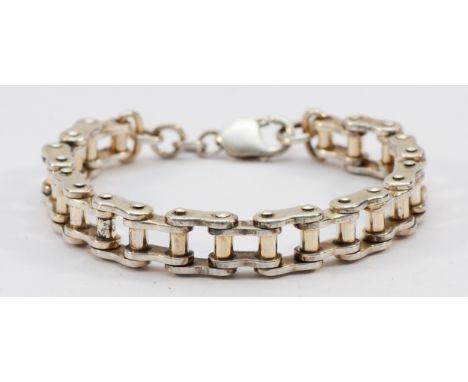 A 925 silver bike chain bracelet, 22cm, 67g