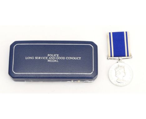 ERII Police Officer's Long Service &amp; Good Conduct medal, presented to Chief Inspector Christopher Brisley, boxed.
