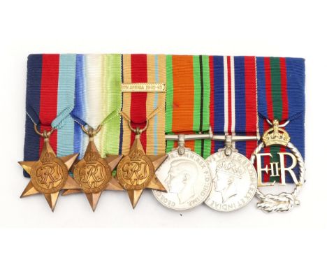 WWII mounted Naval Officers decoration medal group, including the 1939-1945 star, Atlantic, Africa clasped 'North Africa 1942