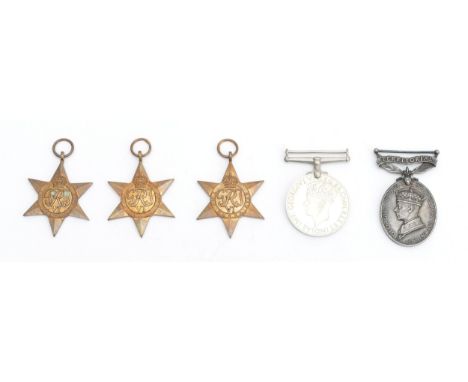 WWII Territorial medal group, to include the 1939-1945 star, Italy, Burma, War and the George VI territorial, presented to 68
