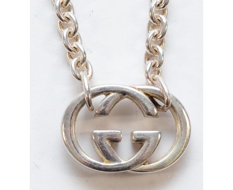 Gucci, a 925 silver Gucci logo necklace, 30g