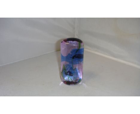 Vintage Caithness glass paperweight Pansies
