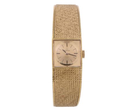  Omega, Swiss Special, ref. 8160, a lady's 18 carat gold bracelet wristwatch,   no. A77486, circa 1970, manual wind movement,