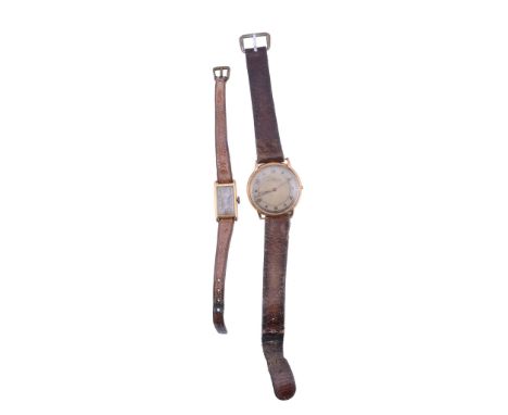  Ery, ref. 0542577, an 18 carat gold wristwatch,   circa 1950, Swiss manual wind movement, 17 jewels, silvered dial, square d