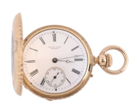  Henry Capt, an 18 carat gold keyless wind full hunter pocket watch,   no. 25189, Swiss lever movement, signed H. Capt Geneve