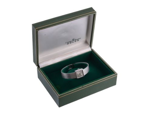  Rolex, Precision, a lady's 18 carat white gold cushion shaped bracelet wristwatch,   no. 28884703, circa 1970, manual wind m