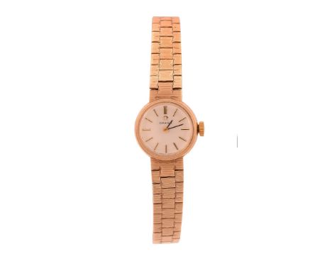  Omega, ref. 1061, a lady's 9 carat gold bracelet wristwatch,   no. 7115673, hallmarked London 1968, manual wind movement, 17