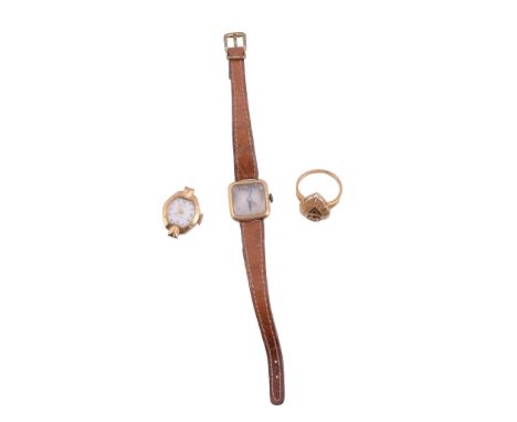  A lady's 18 carat gold wristwatch,   ref. 363131, circa 1930, Swiss manual wind movement, 15 jewels, silvered dial, Arabic n