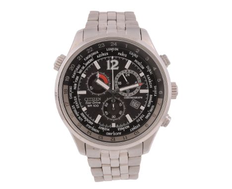  Citizen, Eco-Drive WR100, ref. H500 - S055148 HST, a stainless steel bracelet wristwatch,   no. 201021344, circa 2005, quart