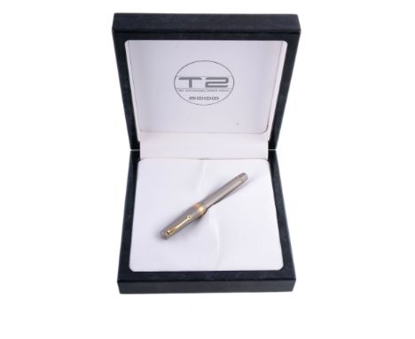  Omas, T2 Paragon, 75th anniversary, a limited edition fountain pen,   no.146/750, 2000, with facetted titanium cap and barre