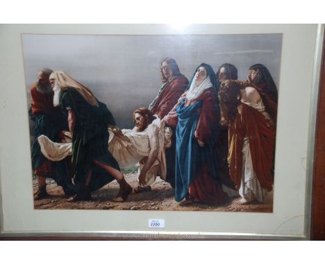 A Print of The Burial of Christ, after Bartholomew Cesi.