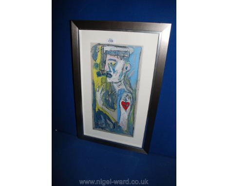 Billy Childish: Sailor with Pipe signed screen Print.