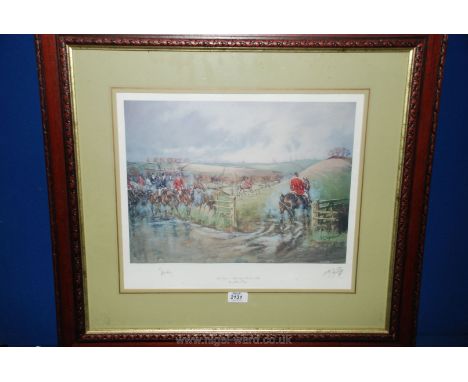A framed and mounted John King Print 'The Lourn - Check by Muxlow Hill', 17'' x 14 1/2''.