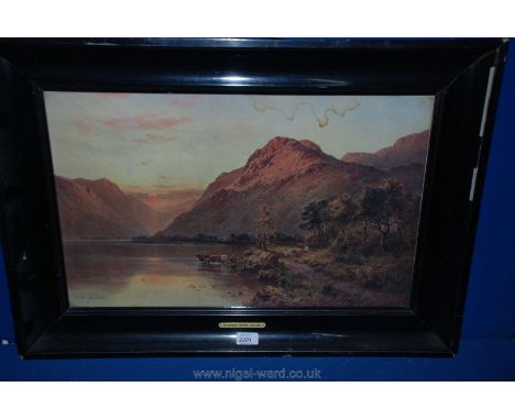 A Print of an Autumn Evening in Scotland by Alfred De-Breanski