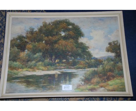 W.H Wilkinson: signed Watercolour of a river scene