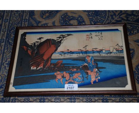 Uttagawa Hiroshige: '17th of the 53 Stations of the Tokaido' woodblock Print