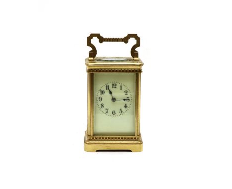 A cased late 19th century striking carriage clock, 15cm highCondition report: not tested, cannot guarantee in working order