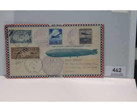 1936 LZ129 HINDENBURG 1ST &amp; 10th DOUBLE FLOWN NORTH AMERICAN FLIGHT COVER  This is a belter of a cover, specially illustr