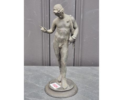 After The Antique, a Grand Tour style bronze figure of Narcissus, 26.5cm high.