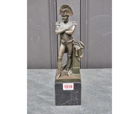 After&nbsp;Louis-Simon Boizot,&nbsp;a bronze figure of Napoleon Bonaparte, inscribed 'Paris', on marble socle, 30cm high.