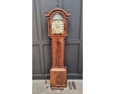 A 19th century mahogany eight day longcase clock, the 11 1/2in painted dial with rocking ship to the arch, inscribed 'E Cohen
