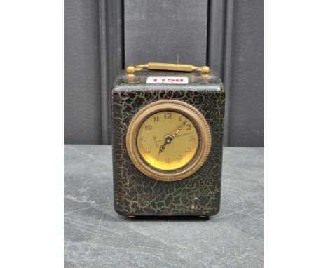 A vintage novelty 'Dresdner Bank' carriage style clock, height including handle 14cm.