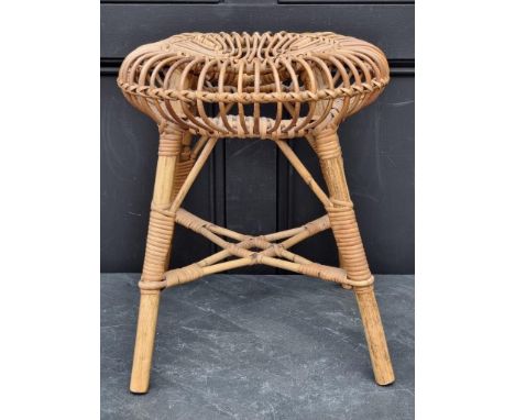A Franco Albini bamboo and wicker stool. 