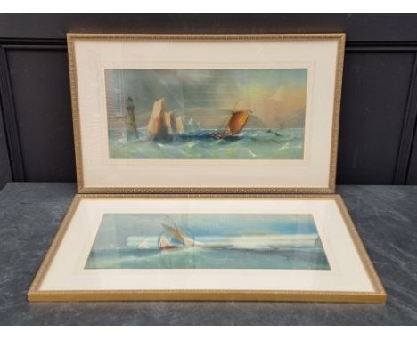 * Ward, 'Cruising Off Howth, Near Dublin'; 'Rounding The Needles, Isle Of Wight', a pair, indistinctly signed, pastel, 24 x 5