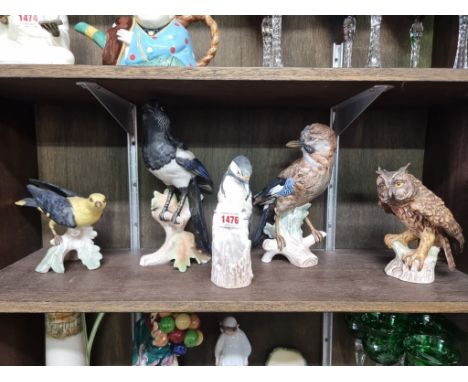 Five Goebel birds, largest 28cm high.