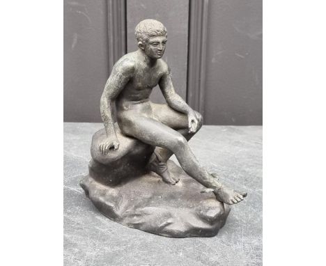 A Grand Tour style bronze of The Seated Hermes, 20.5cm high.