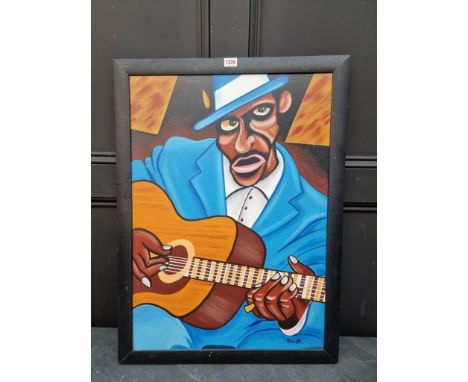 George Henry Smyth, 'Playing the Blues', signed, oil on canvas, 69 x 49cm.