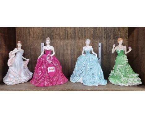 Two Coalport figures; together with a Royal Worcester figure; and a Royal Staffordshire figure. (4) 