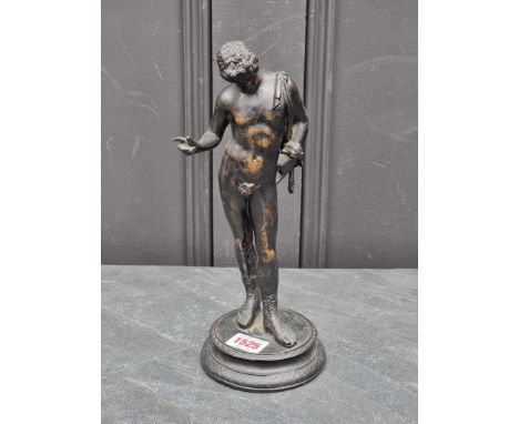 After The Antique, a Grand Tour style bronze figure of Narcissus, 28cm high.