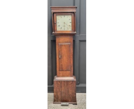 A 19th century oak thirty-hour longcase clock, the 11in square painted dial inscribed 'C Haines, Swindon', 181.5cm high, with