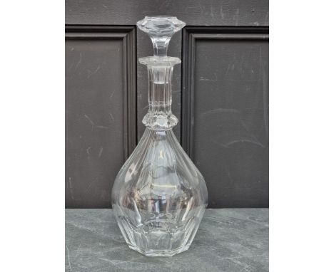 An unusual oversized Baccarat clear glass decanter and stopper, 43.5cm high.