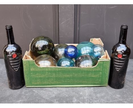 A mixed group of glass, to include fishing floats. (10)