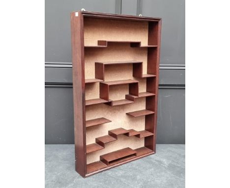 A Chinese hardwood hanging open display shelf, 79 x 50cm.