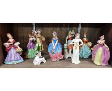Eight Goebel figures, largest 23cm high.