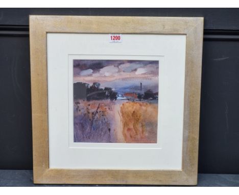 Salliann Putman, 'Late Light', signed, labelled verso, watercolour, 21.5 x 21.5cm.