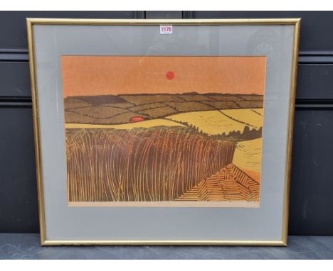 Robert Tavener, 'Cornfield &amp; Downs', signed, titled and numbered 8/75, lithograph, I.39 x 52.5cm.
