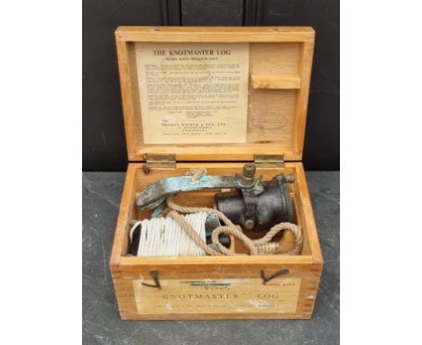 A 'Knotmaster' log, by Thomas Walker &amp; Son, in pine box.