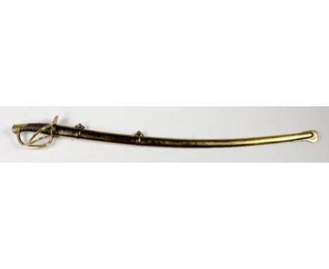 A large Continental light Cavalry Sabre, 1822 pattern, the plain 35 3/4" blade inscribed Gebrl-der, Weyersperg, - Solingen, t