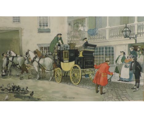 An attractive large pair of caricature Coaching Prints, after Ludavici, "David Copperfield on his Way to School," & "Mr. Peck