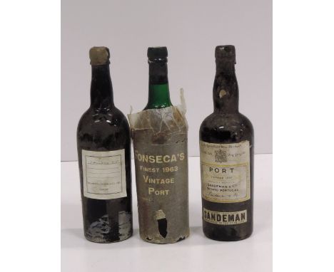 Wine - Port, 1947 Sandeman, 1 Bottle; also Fonseca 1955 and 1963, 2 Bottles. (3)