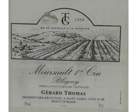 Wine - White Burgundy: 1999 Gerard Thomas Meursault Blagny, Premier Cru, 12 Bottles, card case unopened. (12)